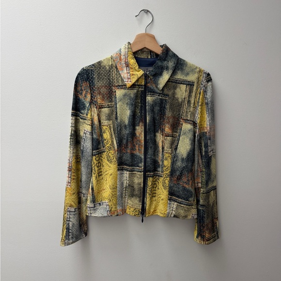 Joseph Ribkoff Multicolor Patchwork Jean Jacket - Picture 4 of 8